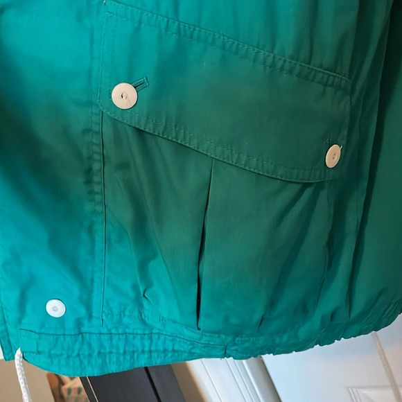 VTG 1990s Braefair Sport woman’s Sz M jacket w shoulder pads Yellow teal sailing - Picture 7 of 14